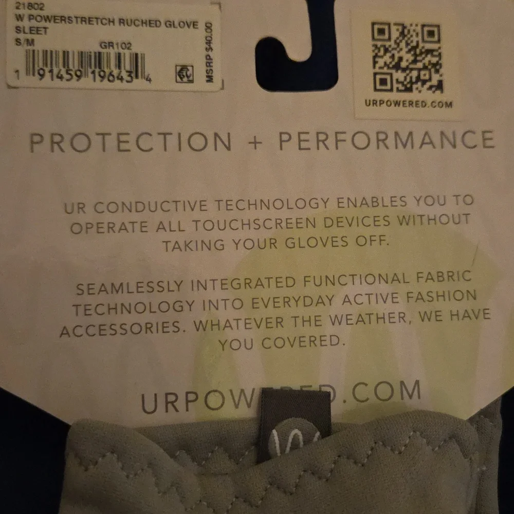 UR WELLNESS TOUCHSCREEN Gloves Size Small-Medium Gray Black Tech User Grips NWT
